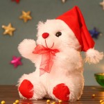White 12 Inch Christmas Willy Teddy Bear with santa cap